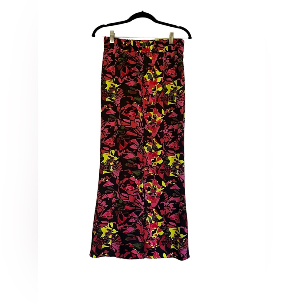 Like New- Open Edit Front Slit Geometric Bright and Wacky Skirt- Size Sm.